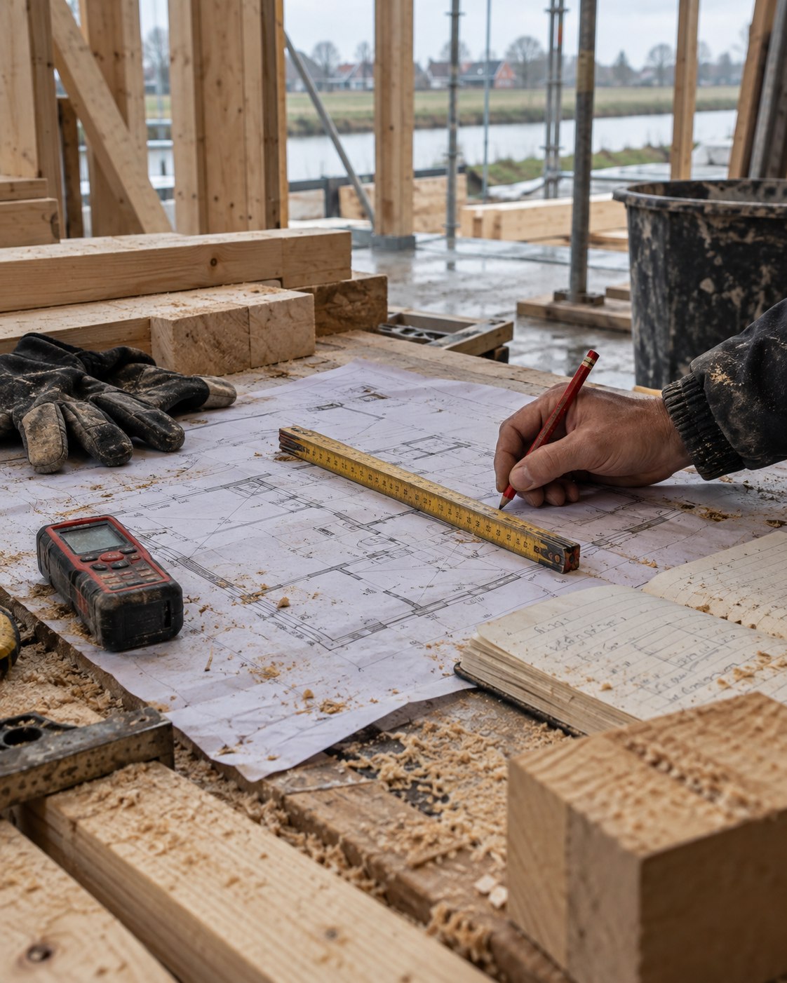 Construction work on site
